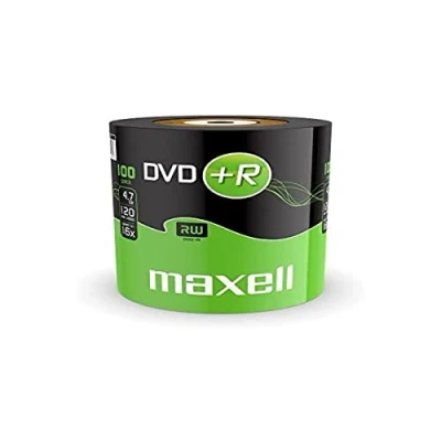 Image of Maxell DVD+R 4.7 GB 16X 120 Min Video Matt Silver (100 Disk Shrink Wrapped)