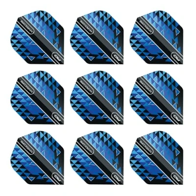 Image of RED DRAGON Hardcore Premium Delta Blue and Black Dart Flights 3 Sets Per Pack (9 in total)
