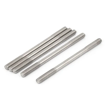 Image of Sourcingmap M8 x 130mm Tight Adjustable Push Double End Thread Stud Teeth Rod 5pcs