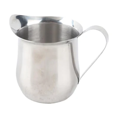 Image of Stainless Steel Small Bell Shaped Milk Frothing Pitcher,240ml/8.4 oz Jug Cup Wide Mouth Creamer Pitcher with Pouring Spout for Barista Cappuccino Espresso Making