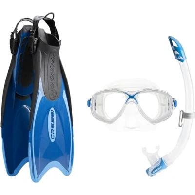 Image of Cressi Palau Marea Bag Snorkelling Packages Blue/Azure, Medium/Large