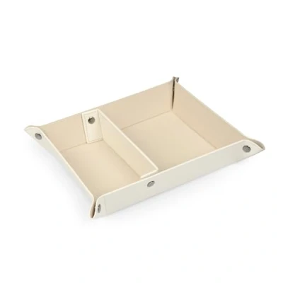 Image of Londo Leather Tray Organizer Caddy, Practical Storage Box Valet for Wallets, Watches, Keys, Coins, Phones, Sunglasses and Office Equipment