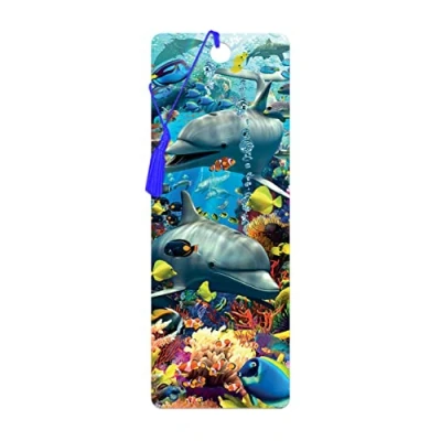 Image of 3D LiveLife Bookmark Dolphin Delight from Deluxebase. A with lenticular Artwork Licensed Renowned Artist David Penfound