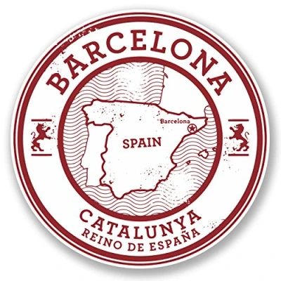 Image of 2 x Barcelona Catalunya Spain Vinyl Sticker Decal Travel Luggage Tag #5723 (10cm 10cm)