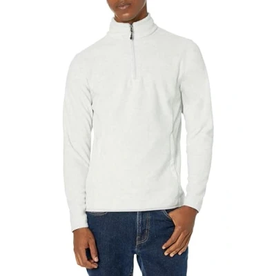 Image of Amazon Essentials Men&#039;s Quarter Zip Polar Fleece Jacket, Light Grey Heather, S