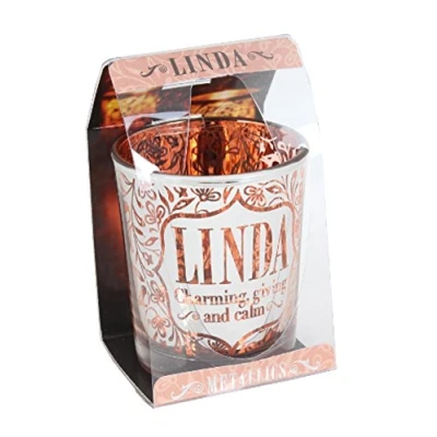 Image of Personalized Metallic Candle Pots Linda