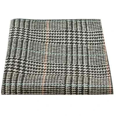 Image of King &amp; Priory Black White Dogtooth Check Tweed Pocket Square, Handkerchief