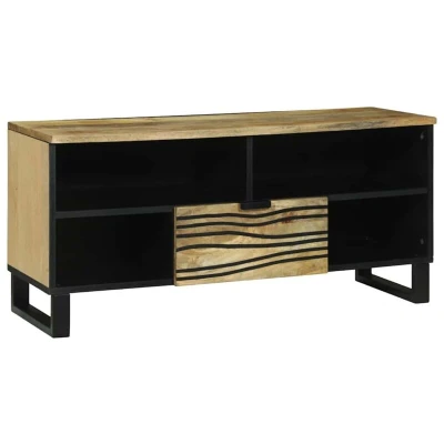 Image of vidaXL TV Cabinet 100 x 33.5 46 cm, made from solid mango wood.