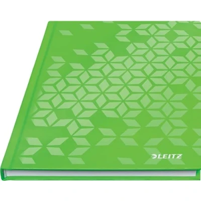 Image of Leitz 46271054 A5 Hard Cover Notebook, Green, 80 Sheets, Ruled, 90 gsm Ivory Paper, WOW Range