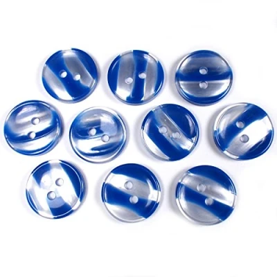 Image of Marble Stripe Humbug Candy Look Round Buttons Pack of 10 (15mm, Royal Blue)