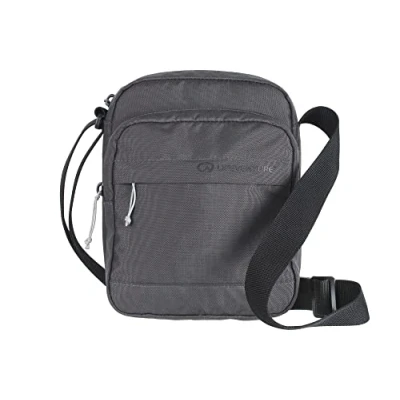 Image of Lifeventure RFiD Protected Crossbody Shoulder Bag — Travel Messenger Style Bag, Eco Friendly, Recyclable Material (Grey)