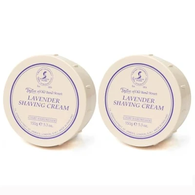 Image of Taylor of Old Bond Street Lavender Shaving Cream Bowl 150g 2 Pack