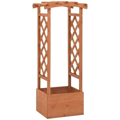 Image of vidaXL Trellis Planter with Arch 49x39x117 cm Firwood