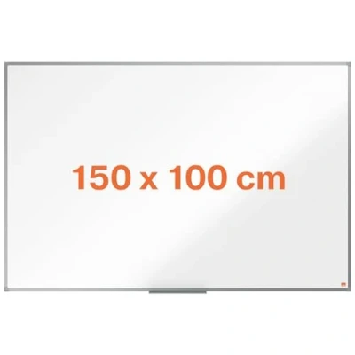 Image of Nobo Enamel Magnetic Whiteboard, 1500 x 1000mm, Aluminium Trim, Corner Wall Mounting, Includes Whiteboard Pen Tray, Essence Range, 150 100cm, White, 1915475