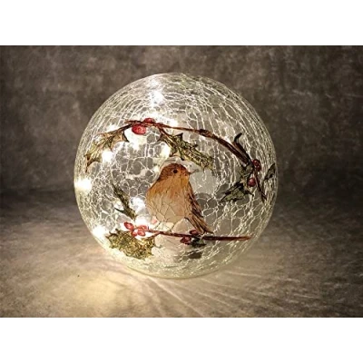 Image of Festive Productions Robin Crackle Ball 15cm Diameter
