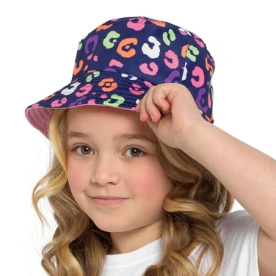 Image of Undercover Kids Bucket Hat GL1108 Navy/Multi Animal Print 7 10 Years