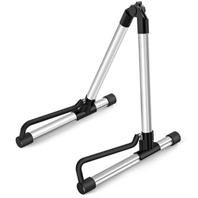 Image of Donner Guitar Stand Acoustic,Fold Metal Electric Stands &amp; Hangers,Bass Classical Single adjust for 30&quot; 40&quot; Mandolin, Bass, Banjo, Ukulele (Silver)