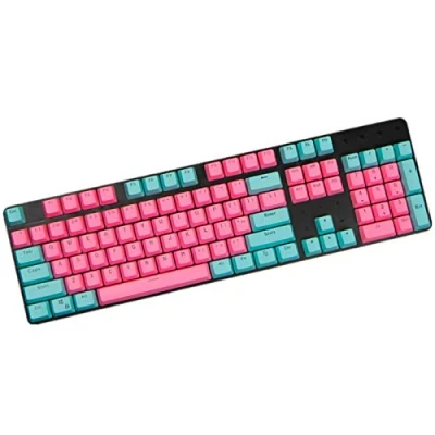 Image of Sunzit Keycaps, 104 PBT Keys Backlight Layout Two Color Keycaps ANSI Keyset OEM Profile Keycap for Cherry MX Mechanical Keyboard Gaming (Blue + Pink)
