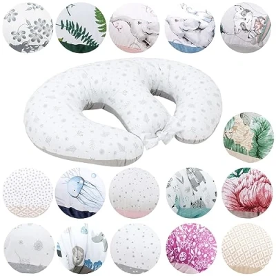 Image of Bellochi Maternity and Nursing Pillow for Twins Baby Support Multifunctional Breastfeeding with Cover Made of 100% Cotton OEKO TEX Certified (Copse)