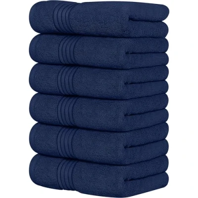Image of Utopia Towels [60 Pack Premium Hand 100% Combed Ring Spun Cotton, Ultra Soft and Highly Absorbent, Exrta Large Thick 41 x 71 cm, Hotel &amp; Spa Quality (Navy)
