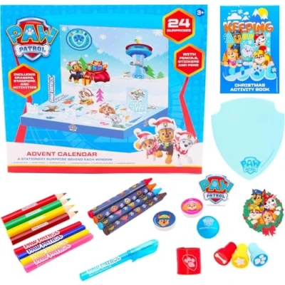 Image of Toyland® Paw Patrol Christmas Advent Calendar 24 Stationery Surprises Included Ages 3+