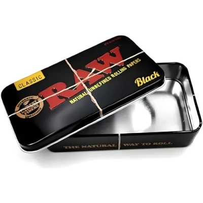Image of Raw Smoking Accessories (Metal Tobacco Tin Black)