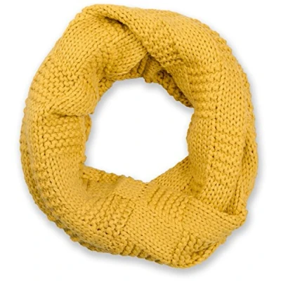 Image of styleBREAKER knit loop scarf with patent pattern, single colour fine snood, winter scarf, unisex 01018152, Colour:Curry