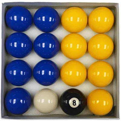 Image of Homegames Pool Table Balls BLUE &amp; YELLOW Pub UK 2&quot; Inch Set