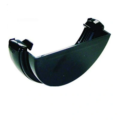 Image of FLOPLAST 112mm Half Round Gutter External Stop End Black