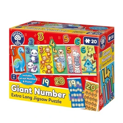 Image of Orchard Toys Giant Number, Educational and Fun Puzzle, Includes Poster Learning Guide, Ideal for Kids Age 3+