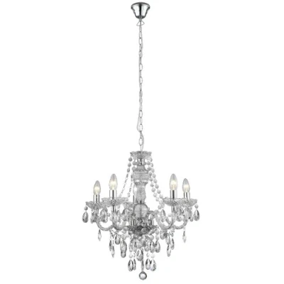 Image of Opera Clear &amp; Chrome 5 arm Traditional Crystal Chandelier Houseoflights