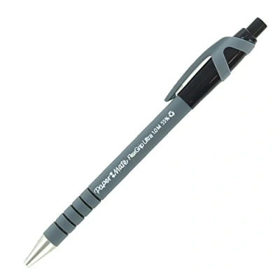 Image of Paper Mate FlexGrip Ultra Retractable Ball Point Pen, 1.0mm, Medium Point, Black Ink (1 Count)