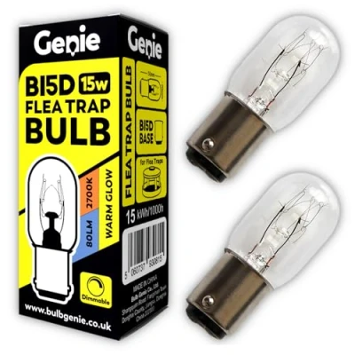 Image of Flea Lamp Light Bulbs (Pack of 2) 15W 230V for Zero in STV020 STV022 Zeroin ZER019 ZER020 and Gotcha Killer Trap (15, Watts)