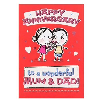 Image of Hallmark 25452877 Mum and Dad Anniversary Card &quot;Wonderful&quot; Medium