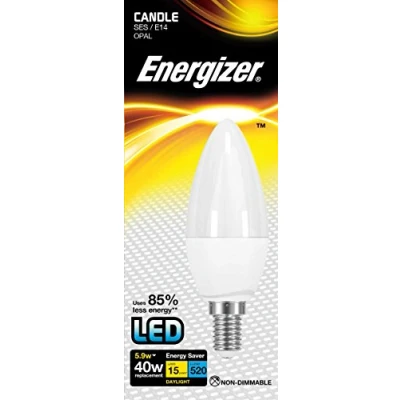 Image of Energizer Not Dimmable LED Energy Saving Lightbulb, E14, 5.9 W, Daylight