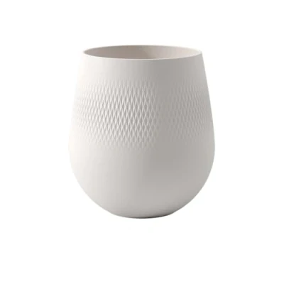 Image of Villeroy &amp; Boch Collier Blanc Vase Carré No. 1, 20.5x20.5x22.5 cm, Premium Porcelain, White