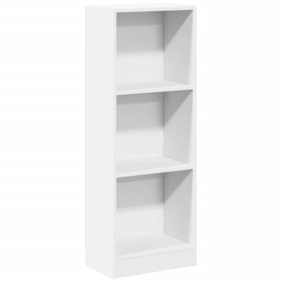 Image of vidaXL White Engineered Wood Bookcase Bookshelf 40 x 24 109 cm Storage Cabinet, Modern Freestanding Book Rack for Living Room, Bedroom, Office