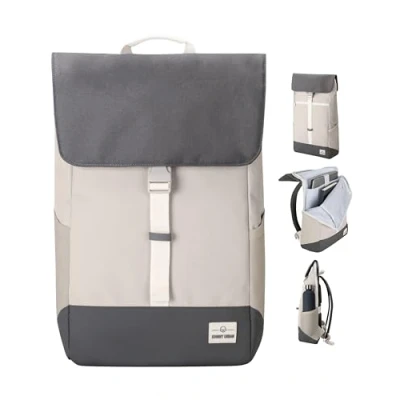 Image of Johnny Urban Backpack Women &amp; Men Beige Grey Mika Rucksack with 16 inch Laptop Compartment Bag for Leisure, School and University Stylish Daypack Water Repellent