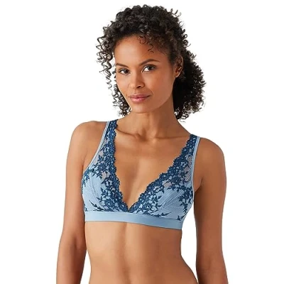 Image of Wacoal Women&#039;s Embrace Lace Soft Cup Bra, Windward Blue/Titan, 34