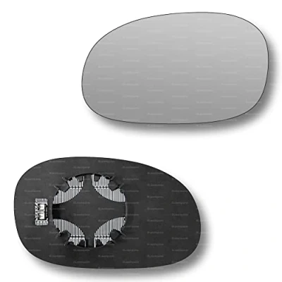 Image of Less4spares Replacement Wing Mirror Glass Left Compatible with Citroen C3, C2, C3 Pluriel 2002 2010 CLIP ON Passnager Near Side N/S Heated Convex