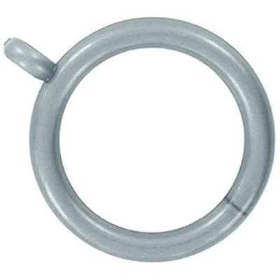 Image of Merriway BH03235 (8 Pcs) Plastic Curtain Drapery Pole Rod Rings with Fixed Eye, Inner Diameter 35mm (1.3/8 inch) Outer 45mm (1.3/4 Grey Pack of 8 Pieces