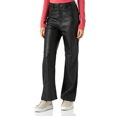 Image of JJXX Women&#039;s JXKENYA HW Straight Faux Leat Pants NOOS Imitation Leather, Schwarz, M