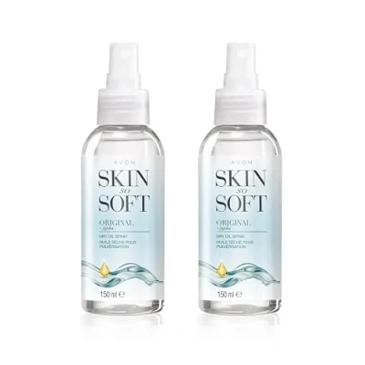 Image of Avon Skin So Soft Dry Oil Spray 150ml Duo, Locks in Moisture, Formulated with Jojoba and Vitamin E, Quick Formula, Cruelty Free