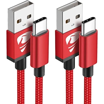 Image of USB C Charger Cable 3M 2Pack Type Fast Charging 3A Lead Nylon Braided for Samsung Galaxy S22 S21 S20 S10 S9 S8 A12 A20e A40 A51 A70,Huawei P30 P20,Google Pixel 6,Xiaomi,Sony Xperia,Switch