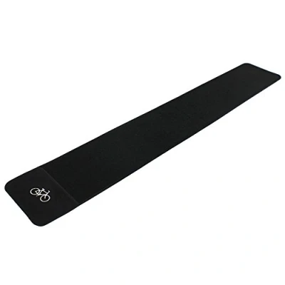 Image of JVL Rectangular Slip Resistant Black Carpet Indoor Garage Hallway Bike Cycle Floor Protector Mat, 183 x 29cm approx.