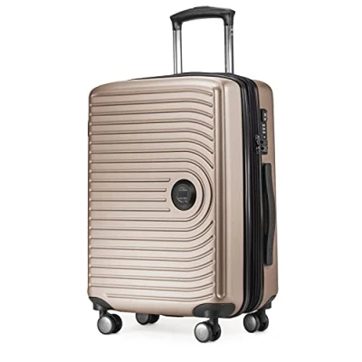 Image of HAUPTSTADTKOFFER Mitte Hand Luggage 55x40x23, TSA, 4 Wheels, Travel Suitcase, Hard Shell Rolling Cabin Champagne