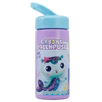 Image of Gabby&#039;s Dollhouse Sports Water Bottle with Straw and Built in Handle 410ml, light pink, Estándar, Casual