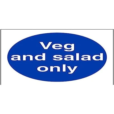 Image of V Safety Veg and Salad Only Sign 100mm x Self Adhesive Vinyl