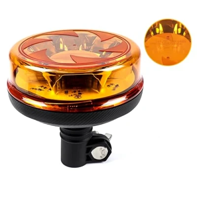 Image of Yinaolan LED Amber Warning Beacon Light, 16LEDs 12/24V Orange Blinking Lamp 4 Flash &amp; 2 Rotating Patterns for Agricultural Machines, Commercial Vehicle, School Bus, Tractor Excavators Truck