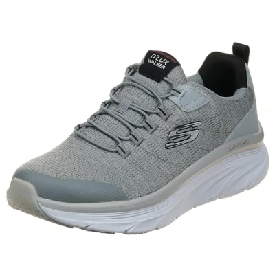 Image of Skechers Men&#039;s D&#039;lux Walker Pensive Sneaker, Gray Black, 8.5 UK X Wide